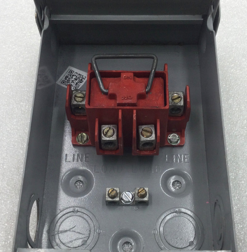 Milbank U3800 60 Amp 1 Phase 2 Wire 240V Non-Fused Enclosed Pullout Switch