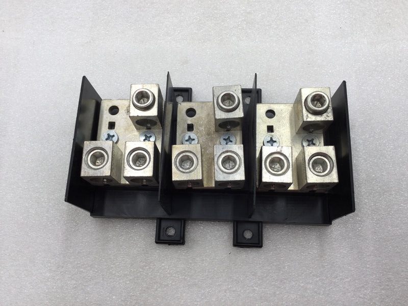 Six Lug Three Position Power Distribution Block with CU7AL 6 AWG-250MCM AWG Lugs