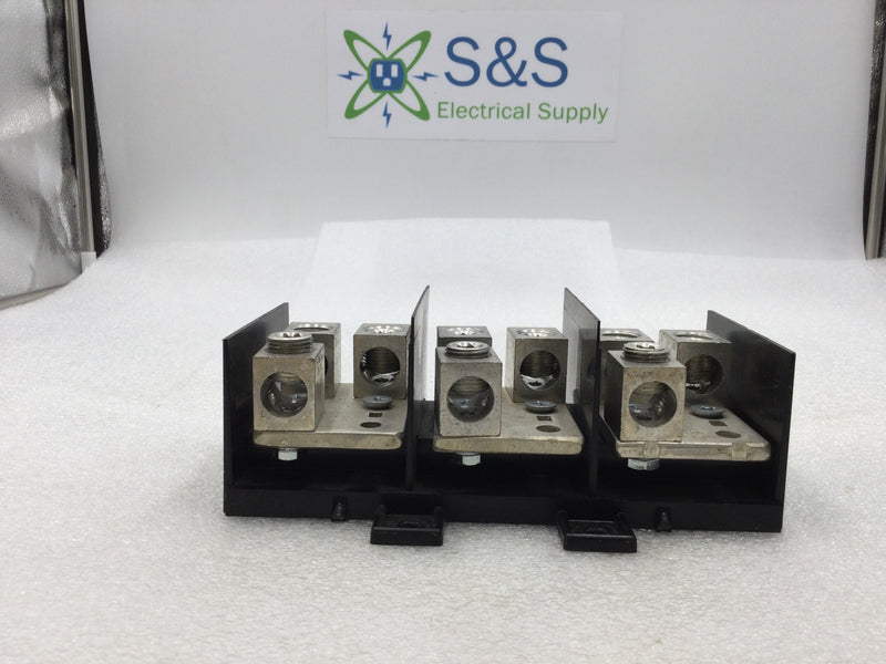 Six Lug Three Position Power Distribution Block with CU7AL 6 AWG-250MCM AWG Lugs