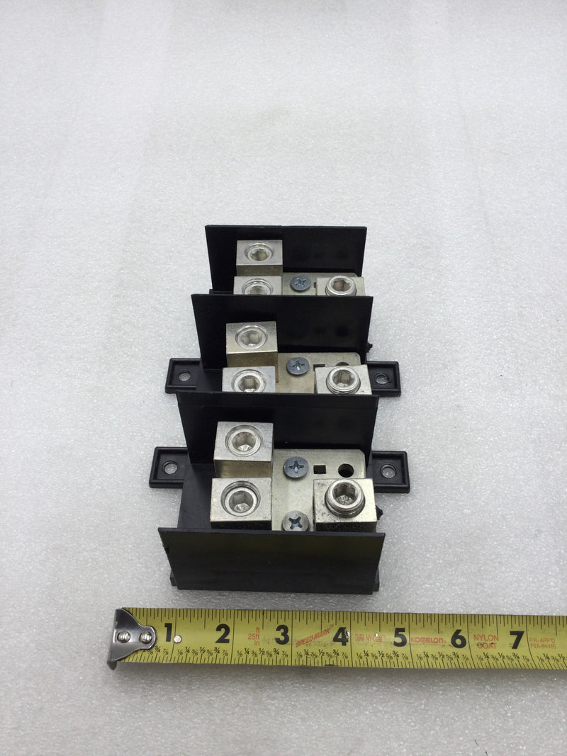 Six Lug Three Position Power Distribution Block with CU7AL 6 AWG-250MCM AWG Lugs