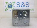 Topaz B4450 4" Square Galvanized Steel Junction Box with 16 1/2" Knockouts