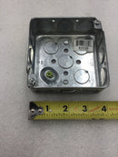 Topaz B4450 4" Square Galvanized Steel Junction Box with 16 1/2" Knockouts
