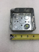 Topaz B4450 4" Square Galvanized Steel Junction Box with 16 1/2" Knockouts