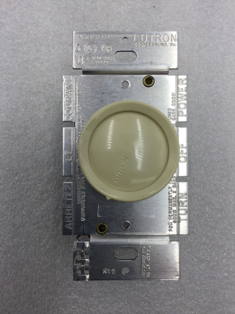 Lutron D-603PH-IV Push On/Off 3-Way Dimmer 600 Watt 120 VAC in Ivory