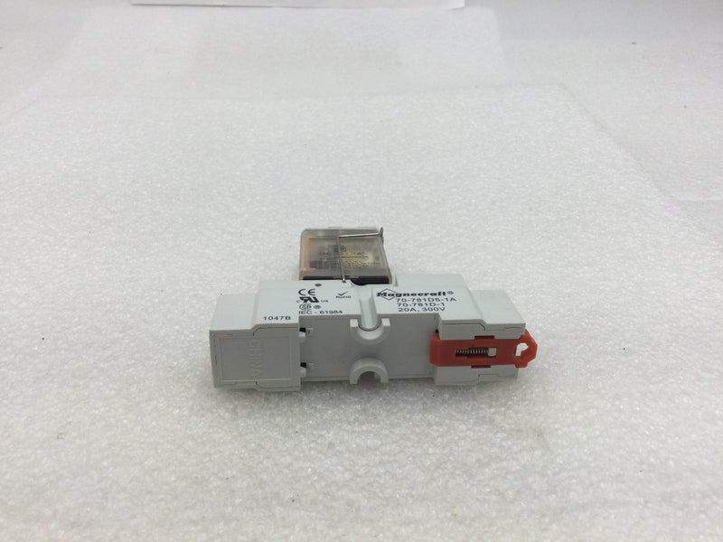 Magnecraft 70-781D5-1A Din Rail Relay Socket with 781XAXRM4L-24A Relay