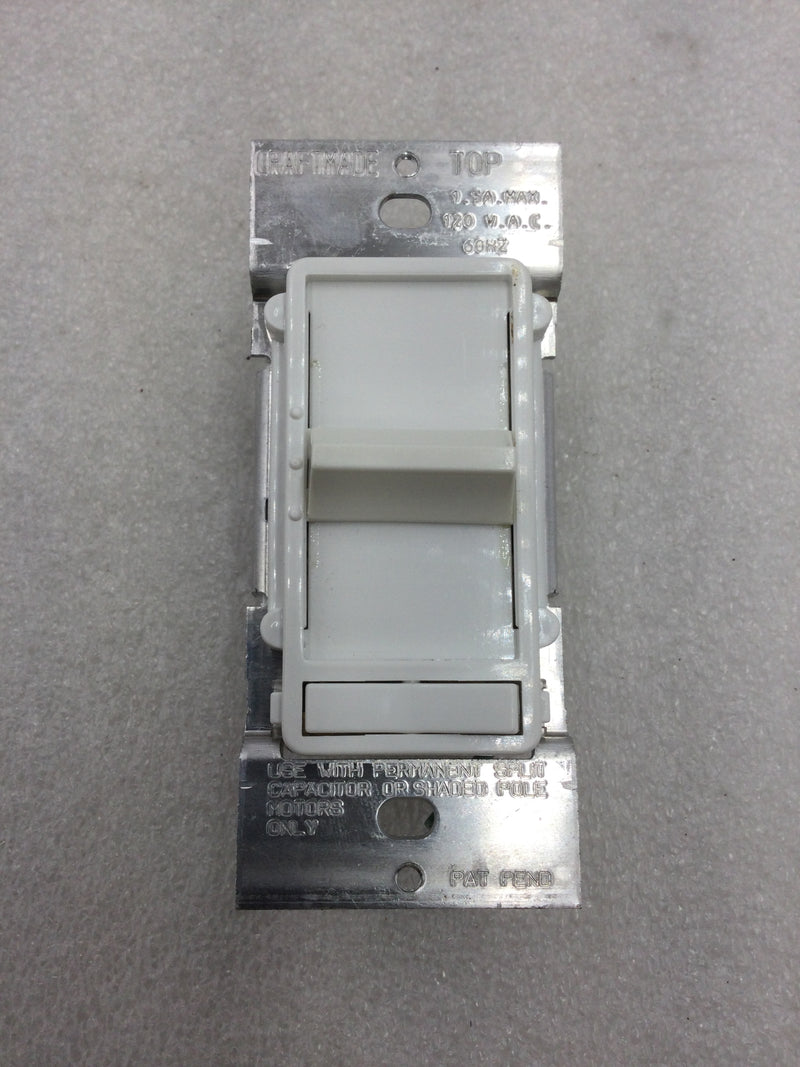 Leviton/Craftmade CM-3SSC/PW Single Gang Decora 3 Way/3 Speed Quite Fan Control 120 VAC 1.5 Amp