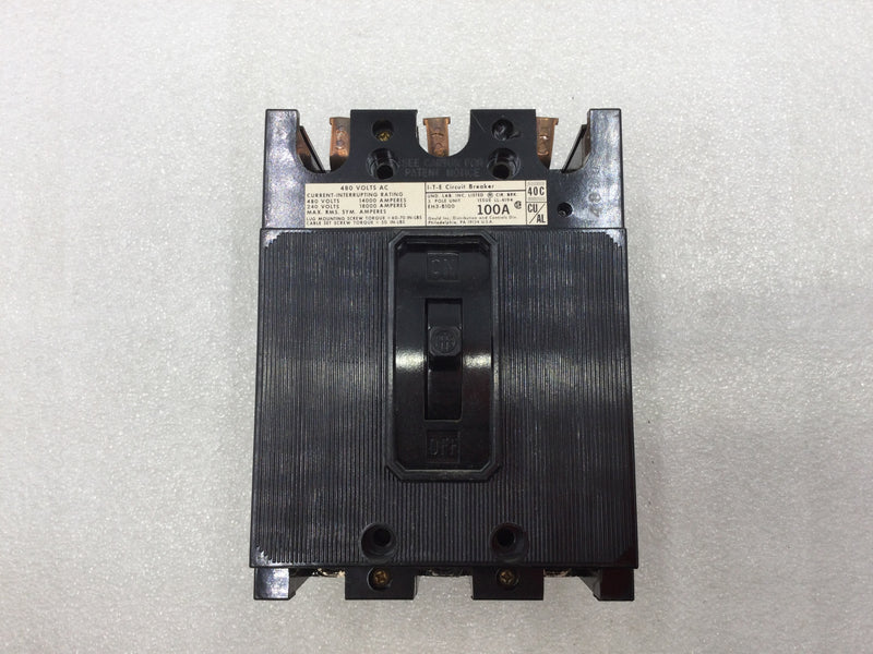 ITE EH3-B100 100 Amp 3 Pole 480V Circuit Breaker