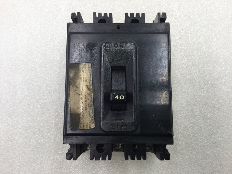 FPE/Federal Pacific NEF431040 40 Amp 3 Pole 480V Circuit Breaker
