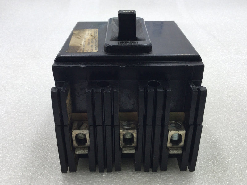 FPE/Federal Pacific NEF431040 40 Amp 3 Pole 480V Circuit Breaker