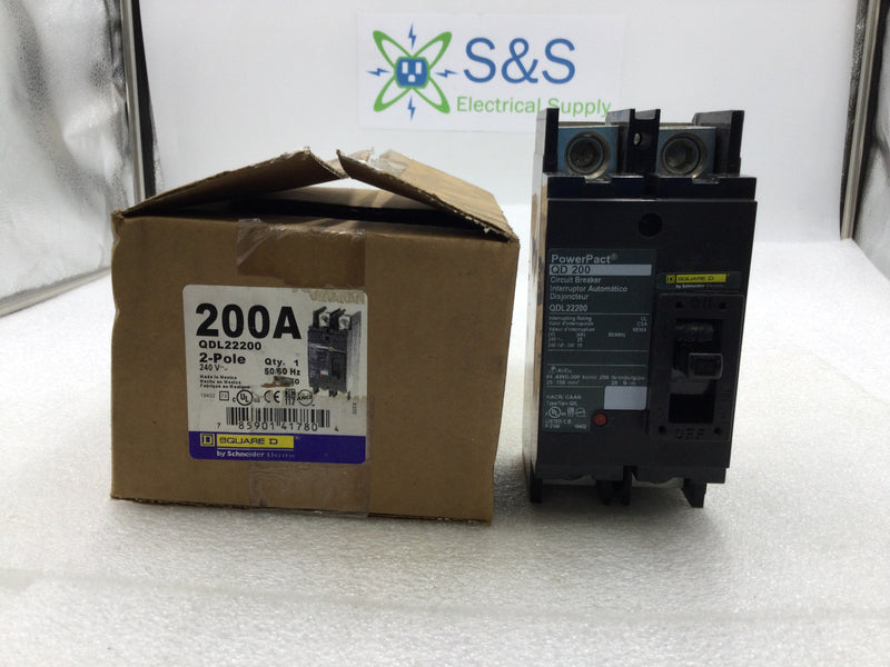 Square D QDL22200 200 Amp 2 Pole 240V PowerPact Circuit Breaker