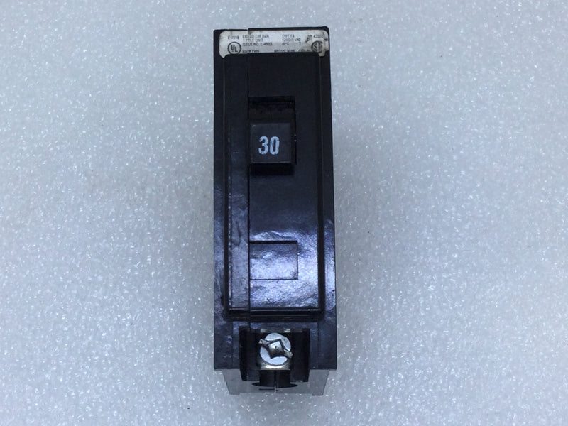 Cutler Hammer BAB1030 30 Amp 1 Pole 120/240V Bolt-On Circuit Breaker