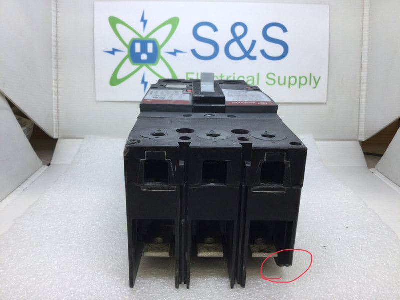 General Electric SFPA36AT0250 3 Pole 250 Amp 600V SRPF250A225 Trip Circuit Breaker - Chipped