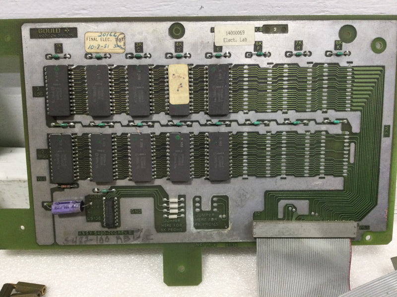 GOULD MODICON M484204 MEMORY BOARD AS-M484-204M484 Circuit Boards, Spectra-Strip Flat Ribbon Cables -LOT of 5 Circuit Boards