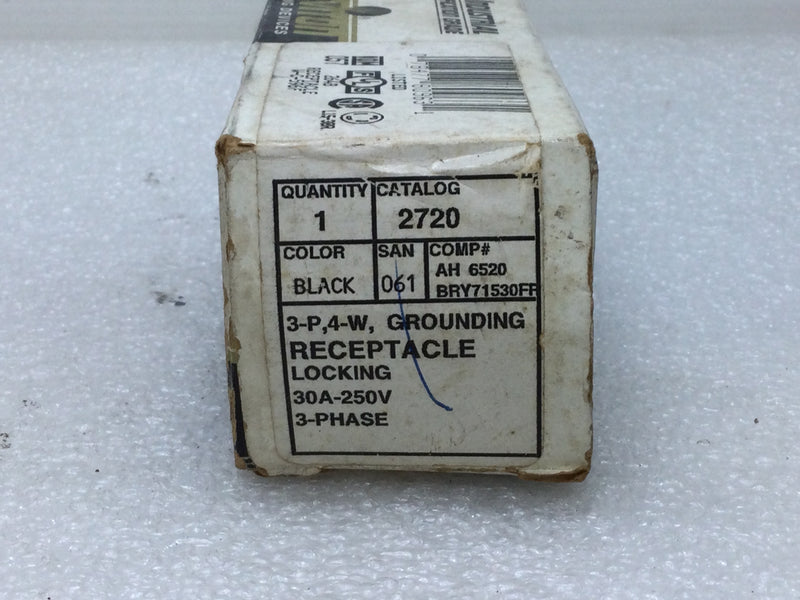 thumbnail image 2 of Leviton 2510 20 Amp Locking Receptacle - 120/208 Volt Industrial Grade Black 2 of 14