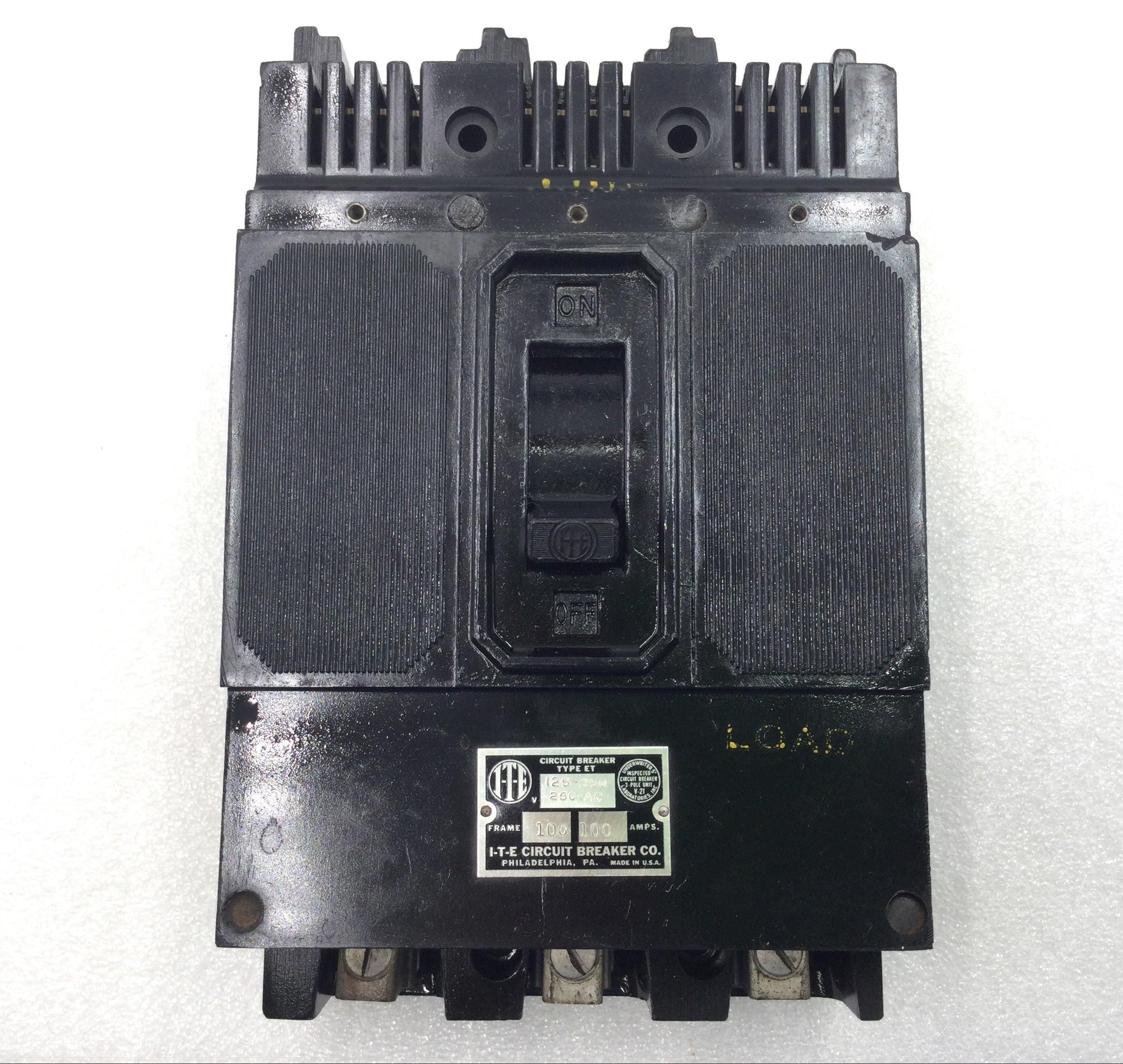 ITE ET100 100 Amp 3 Pole 250V ET Frame Circuit Breaker - Cosmetic Flaw