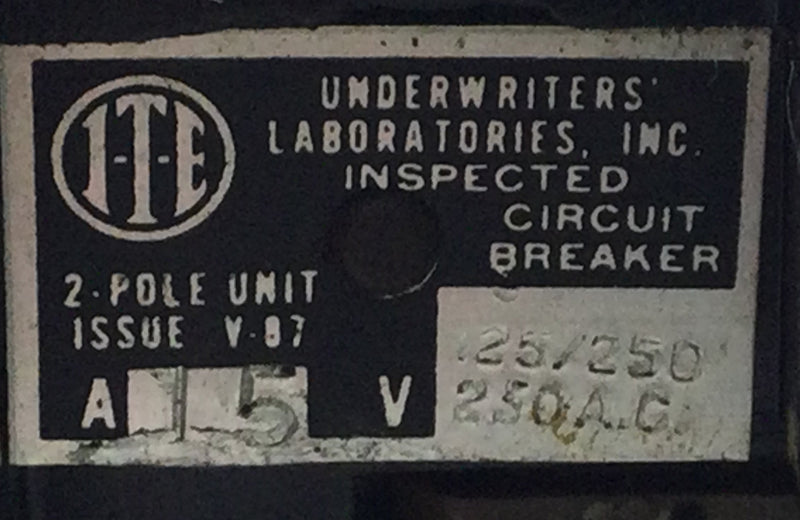 ITE ET-1230 15 Amp 2 Pole 250V ET Frame Circuit Breaker