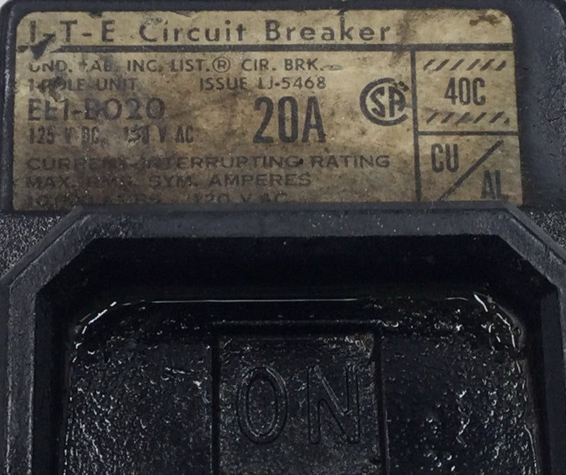 ITE EE1-B020 20 Amp 1 Pole 120V Circuit Breaker