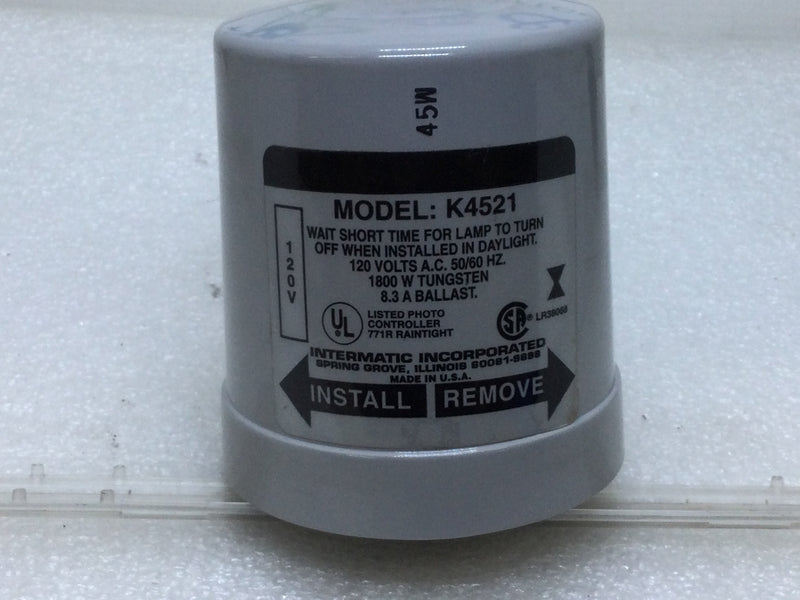 Intermatic K4521 Locking Type Photo Control 1800W/15 Amp/120V