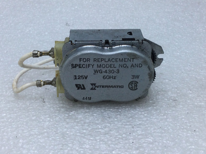 Intermatic WG430-3 Time Clock Timer Motor 125V 60Hz 3 Watts