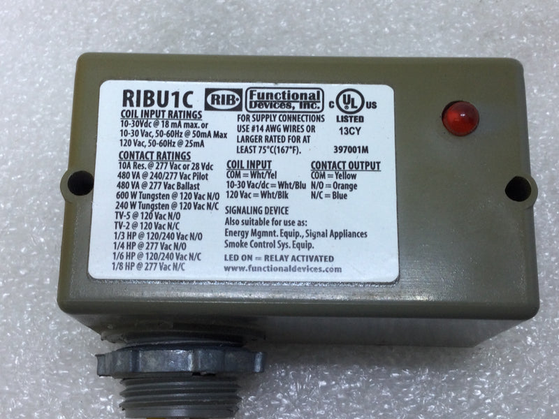 Rib Controller RIB Functional Devices RIBU1C Relay Coil Control G2, 10 Amp 277VAC or