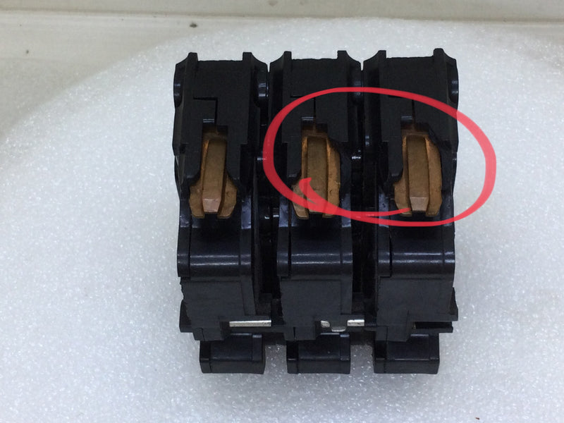 FPE/Federal Pacific NA350 50 Amp 3 Pole 240v Stab-Lok Circuit Breaker - Flaw