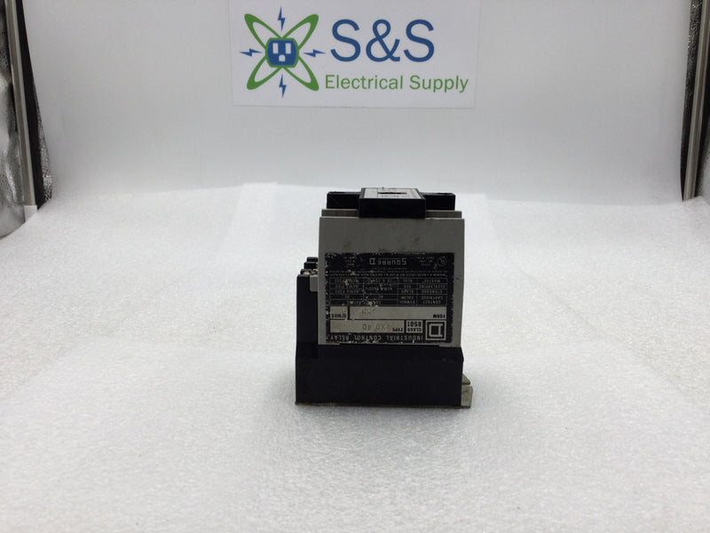 Square D 8501X040 20 Amp 8 Pole 600 VAC Industrial Control Relay w/120 VAC Coil