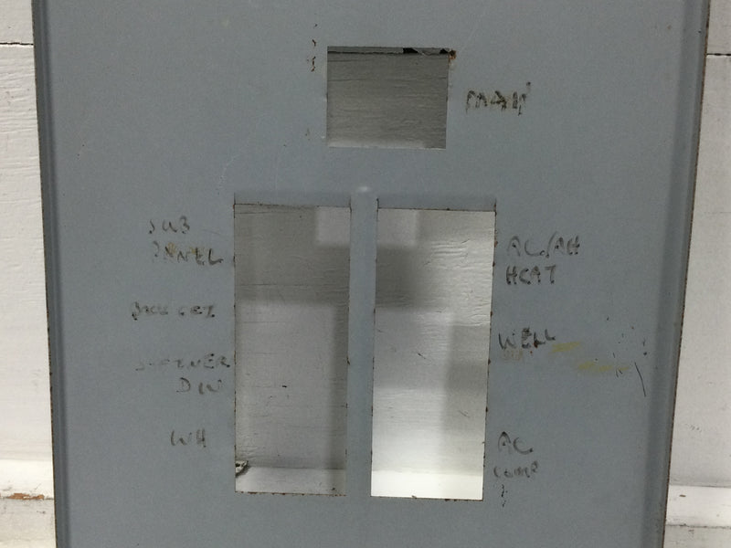 12 Space 120/240V Dead Front Cover Only w/Main 20 1/8" x 12 3/8"