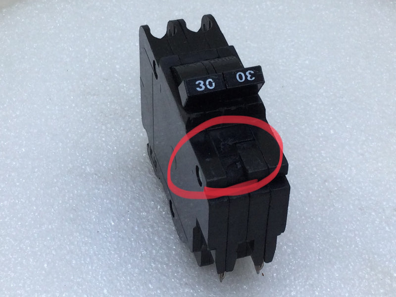 American/FPE NC230 30 Amp 2 Pole Circuit Breaker - Thin - Flawed