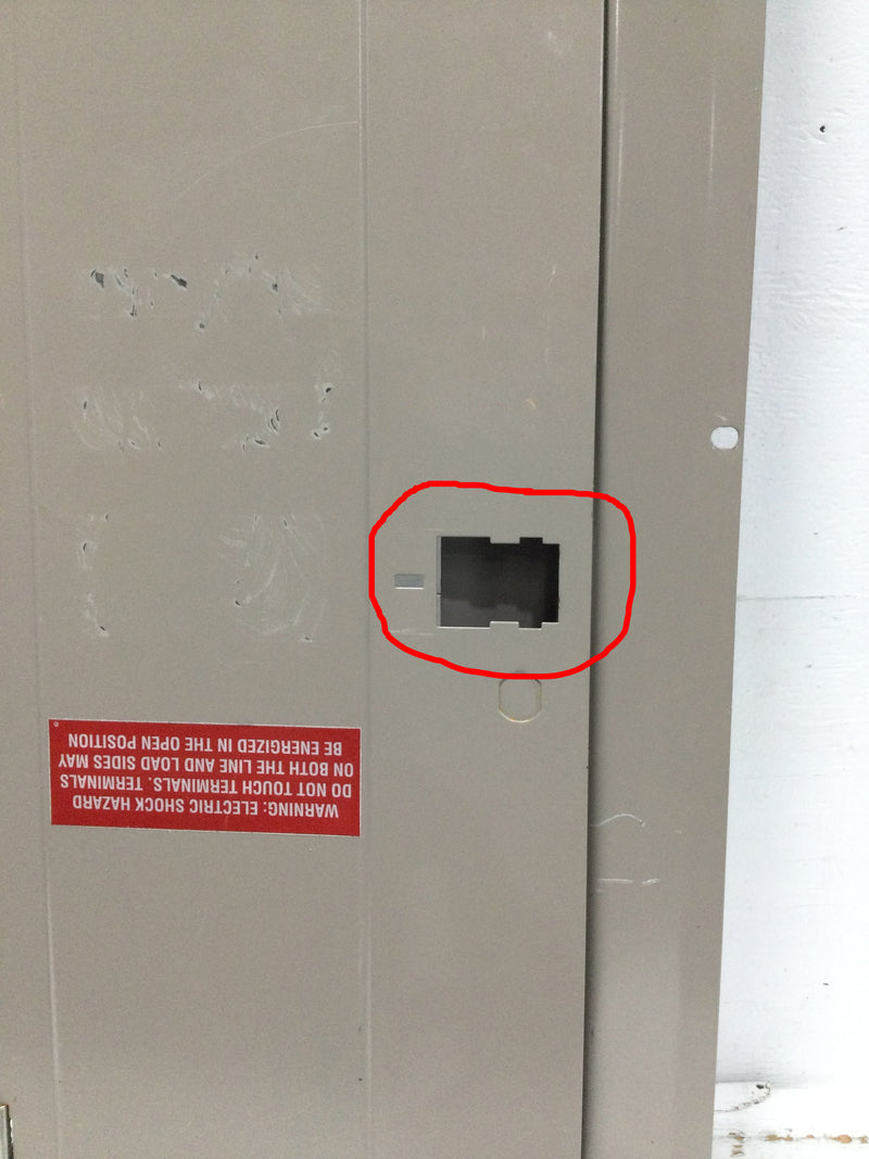 Eaton 225 Amp 32 Space 120/240V Panel Door w/Main 34 1/8" x 14 3/8" - Flaw