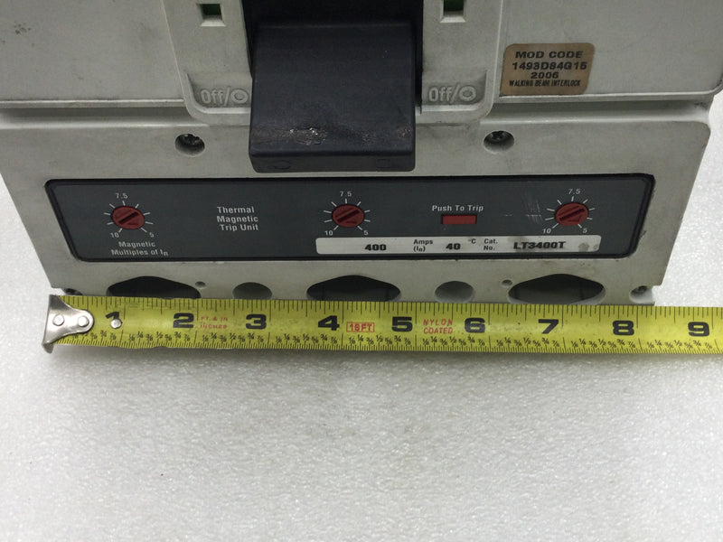 Eaton/Cutler-Hammer PHLD3600F 600 Amp 3 Pole 600V Breaker w/LT3400T Mag Trip