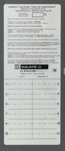 Square D QO112L125 125 Amp 12 Space 120/240V Dead Front w/Main 17 3/8" x 14"