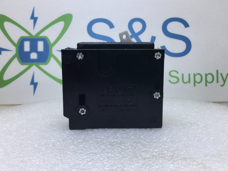 Bryant BR140 40 Amp 1 Pole 120/240V Type BR Circuit Breaker - Cosmetic Flaw