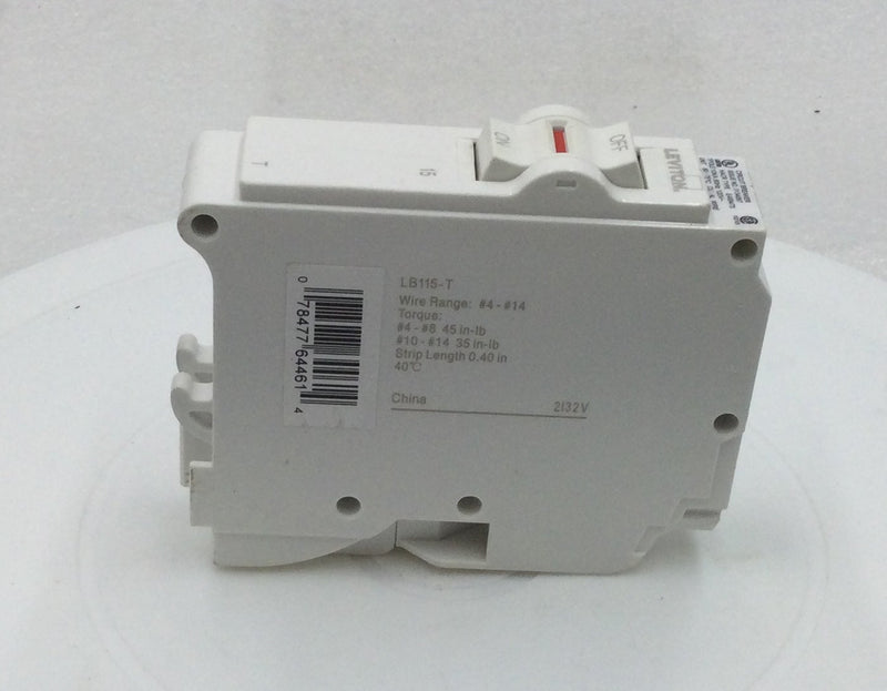 Leviton LB115-T 15 Amp 1 Pole 120/240V Circuit Breaker