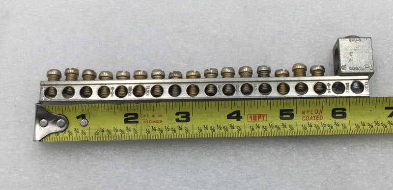 Cutler-Hammer 18 Position 4-14 AWG 120/240V Grounding Bar 6 3/8" x 1 1/8"