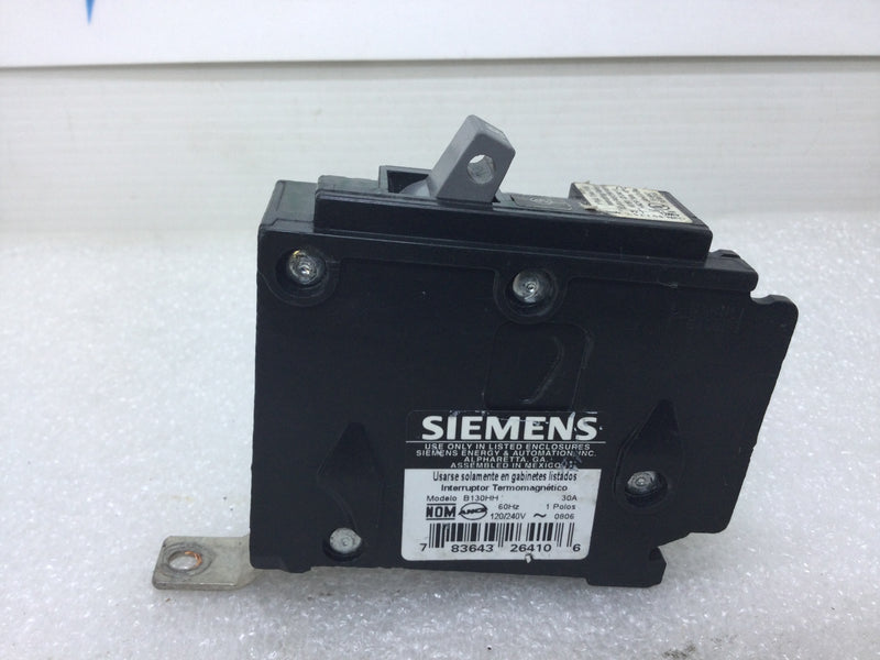 Siemens B130HH Type BLH 30 Amp 120/240V 1 Pole Circuit Breaker