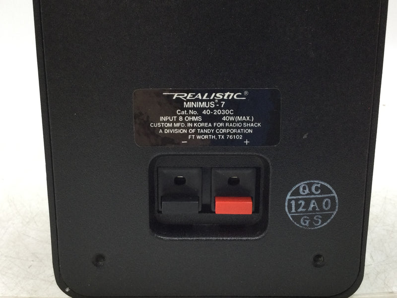 Realistic 40-2030C Minimus-7 Metal Cabinet Speaker System 40watt 8 Ohms 120-20,000Hz