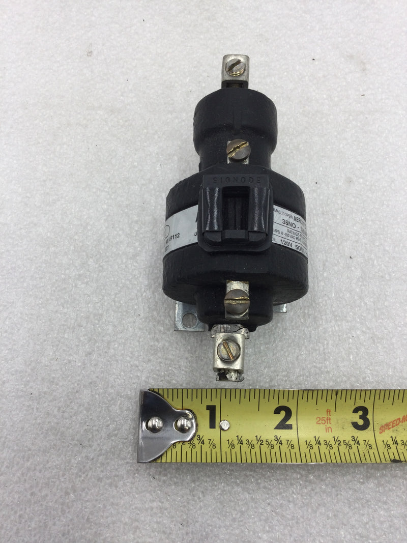 MDI 35NO-120AH Normally Open Mercury Contactor Single Pole 35 Amp @ 480 VAC with 120 VAC Coil