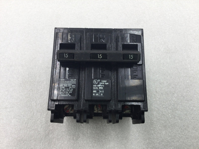 ITE/Siemens Q315 15 Amp 3 Pole 120/240V QP Circuit Breaker