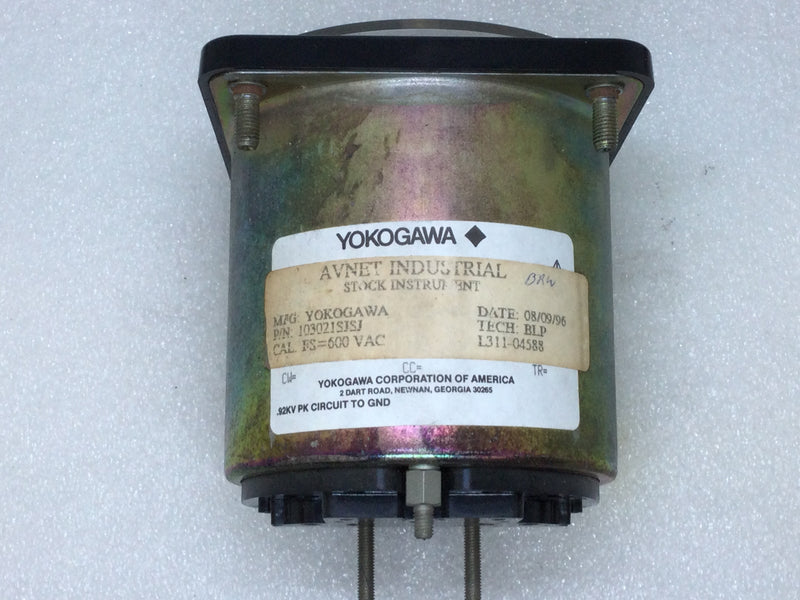 Yokogawa/General Electric 103021SJSJ AC Volt Meter FS=600V