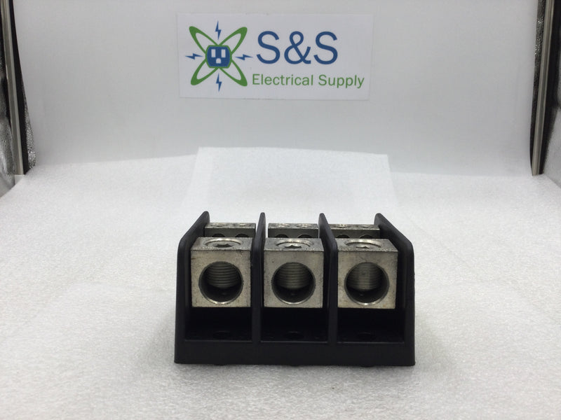 Ilsco PDB-14-500-3 3 Pole Distribution Block 1 Port Line Side, 4 Ports Load Side