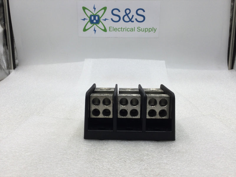 Ilsco PDB-14-500-3 3 Pole Distribution Block 1 Port Line Side, 4 Ports Load Side