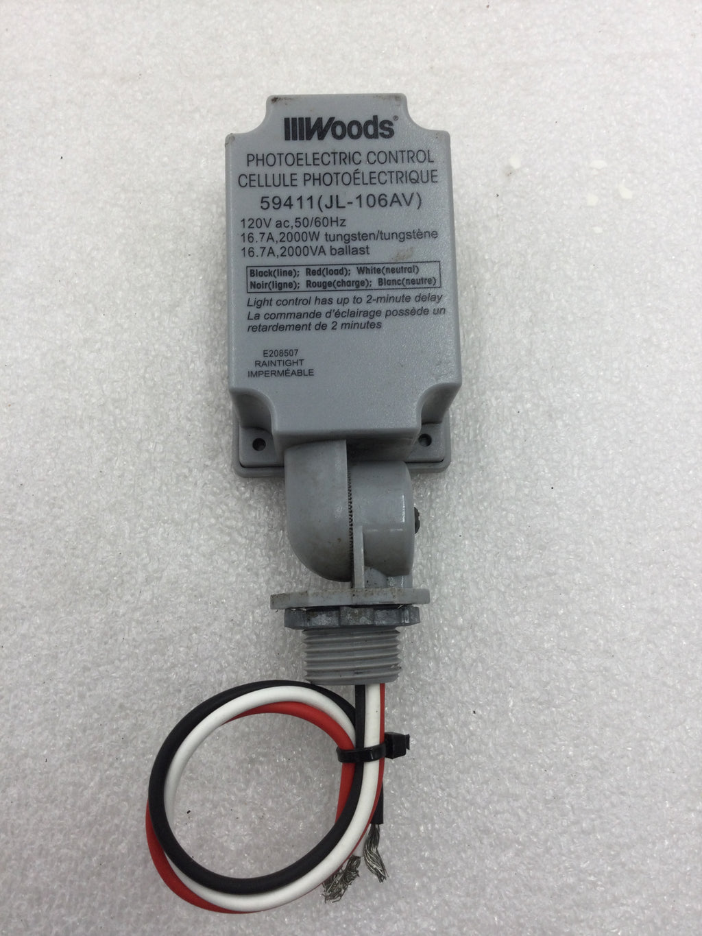 Woods 59411 Outdoor Stem and Swivel Mount Light Control with Photo Cel