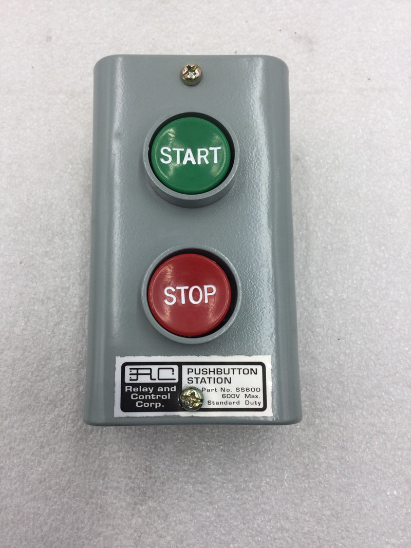 Relay & Control Corp SS-600 Push Button Start/Stop Control 600 VAC Max