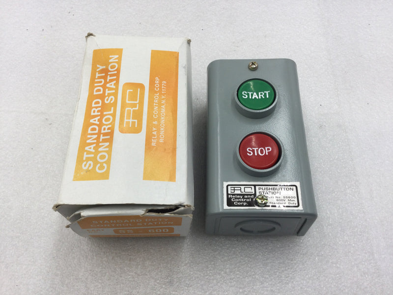 Relay & Control Corp SS-600 Push Button Start/Stop Control 600 VAC Max