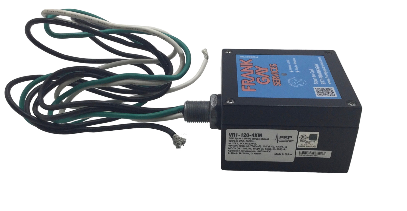 PSP Vortexx VR1-120-4XM 50/60Hz 120/240V Series R Type 1 Surge Protect