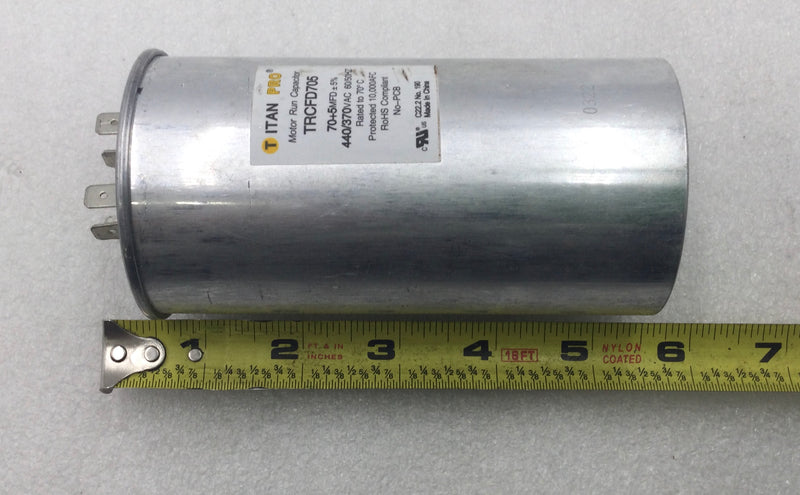 Titan TRCFD705 70+5MFD+5% 370/440V 50/60Hz Motor Run Dual Capacitor