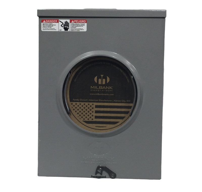 Milbank U7040-XL-TG-HSP 200 Amp Single Phase 600V Nema3R Meter Socket Enclosure