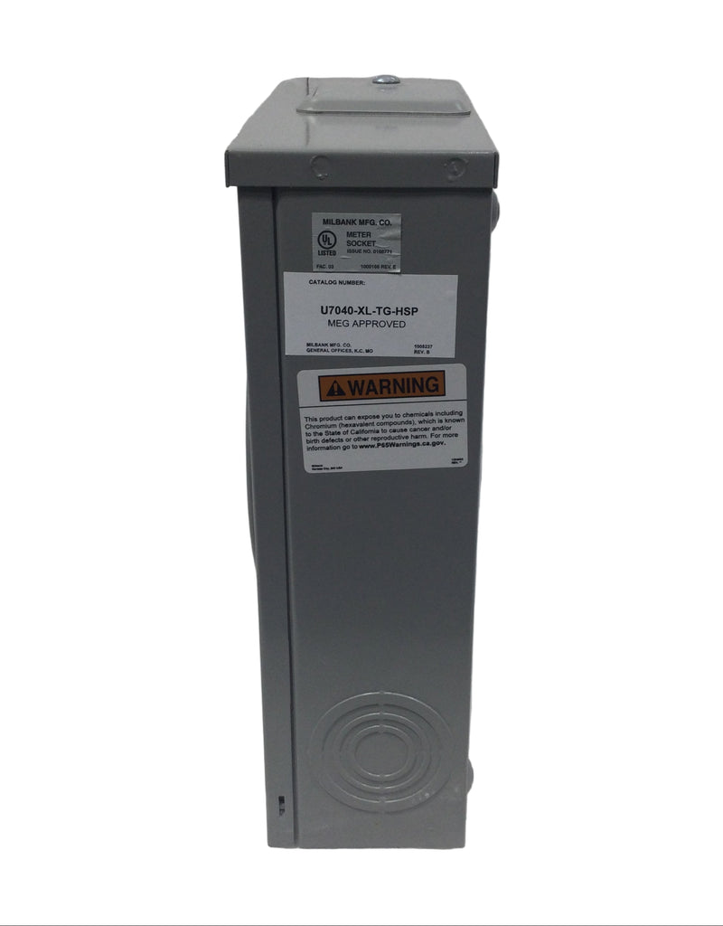 Milbank U7040-XL-TG-HSP 200 Amp Single Phase 600V Nema3R Meter Socket Enclosure