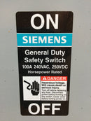 Siemens GNF323R General Duty Safety Switch 100amp 240v