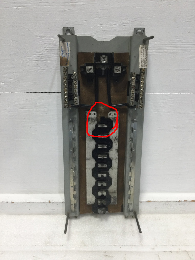 ITE EQ20MBA/WEQ20MBA 100 Amp 10 Space/30 Circuit 120/240 VAC Load Center Guts Only 8" X 18"